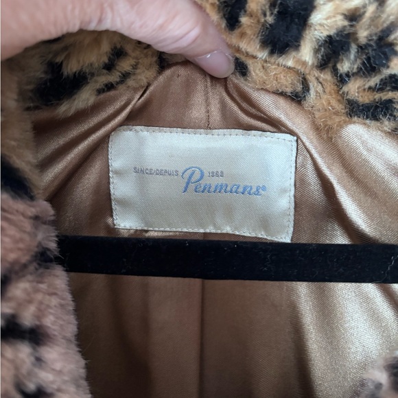 Women’s Vintage Penmans Leopard Print Faux Fur Clip Front Lined Pockets Coat S - Picture 4 of 16